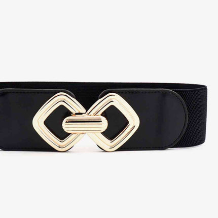Geometric Buckle Elastic Wide Belt