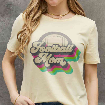 Simply Love Full Size FOOTBALL MOM Graphic Cotton Tee
