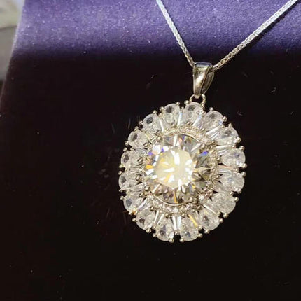 5 Carat Moissanite 925 Sterling Silver Necklace