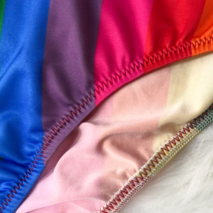 Contrast Half Zip Top and Brief Swim Set