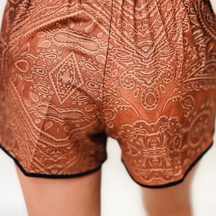 Women's Tribal Print Drawstring Mid Waist Shorts