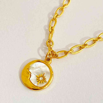 Round Pendant Stainless Steel Necklace