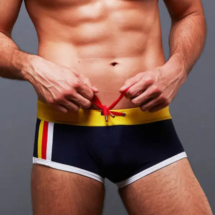 Bañador tipo bóxer con cintura ancha y bloques de color para hombre 