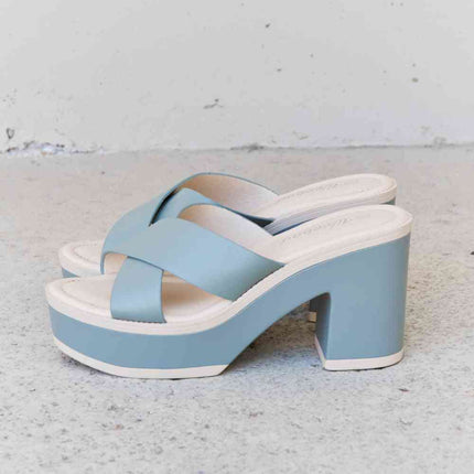 Weeboo Cherish The Moments Contrast Platform Sandals in Misty Blue - Vickie Lynn's
