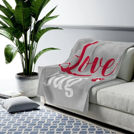 Uniquely You Decorative Throw Blanket, Love All Day Every Day, Word Art - Grey