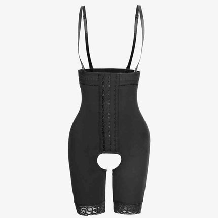 Full Size Hook-and-Eye Lace Trim Shaping Bodysuit