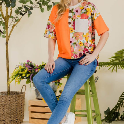 Celeste Full Size Floral Short Sleeve T-Shirt