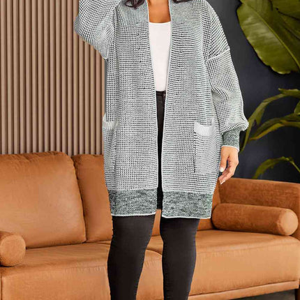 Plus Size Open Front Longline Cardigan