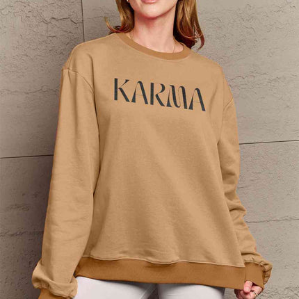 Simply Love Full Size KARMA Graphic Sweatshirt