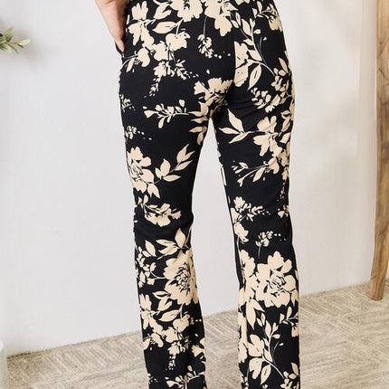 Heimish Full Size High Waist Floral Flare Pants