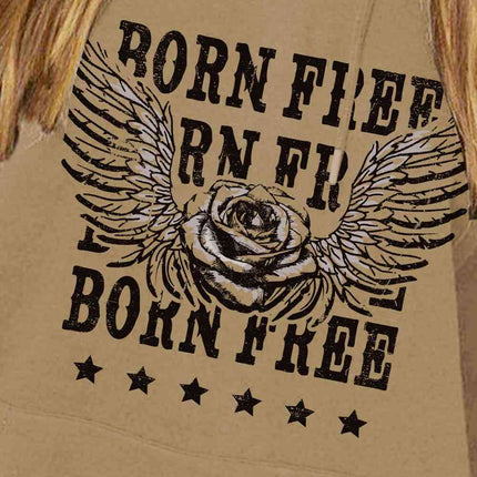 Simply Love Simply Love Full Size BORN FREE Graphic Hoodie