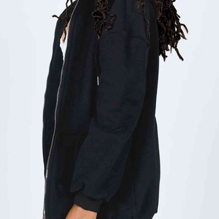 Zip-Up Drawstring Hoodie