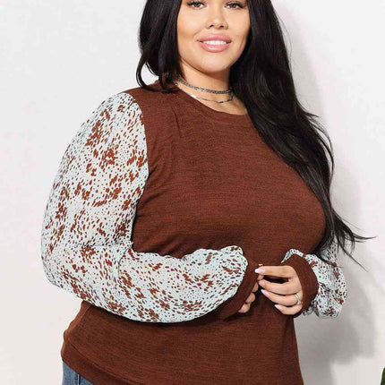 And The Why  Full Size Foil Printed Sleeve Top