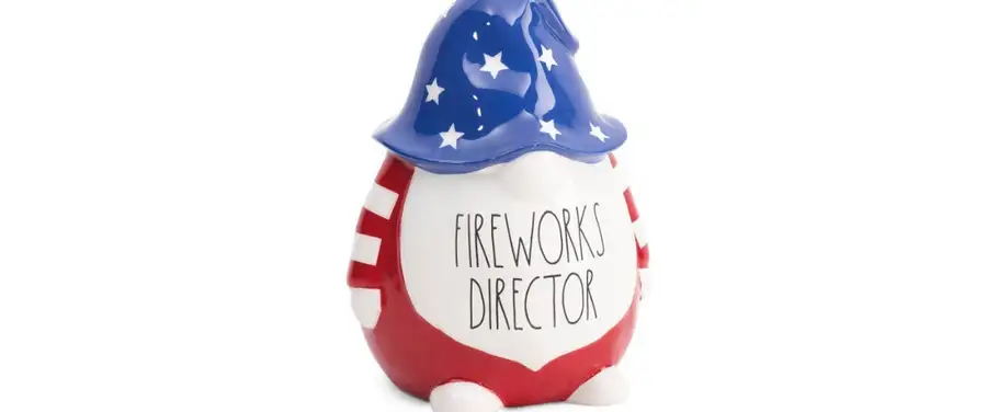 RAE DUNN July 4th Patriotic USA FIREWORKS DIRECTOR Gnome NEW 2022