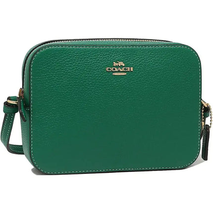 NEW Coach Green Mini Leather Camera Crossbody Bag