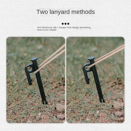Outdoor thickened tent ground nail; black steel nail; camping canopy accessories; beach camp; sky nail; ground nail; 25cm