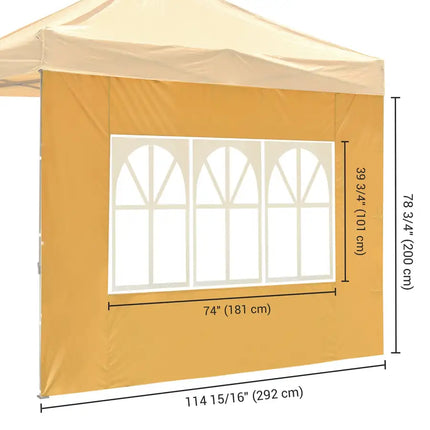 10x10ft EZ Canopy Gazebo With Windows/Tan
