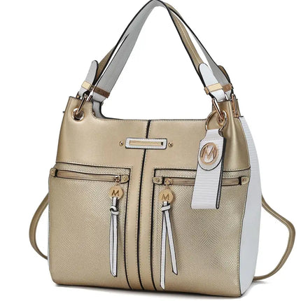 MKF Collection Sofia Tote Handbag with Keyring Vegan Leather For Women by Mia k