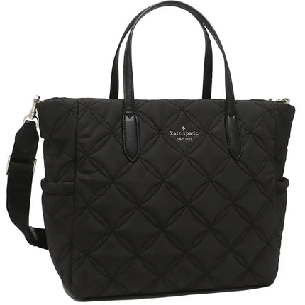 NEW Kate Spade Black Chelsea Medium Quilted Nylon Satchel Crossbody Bag