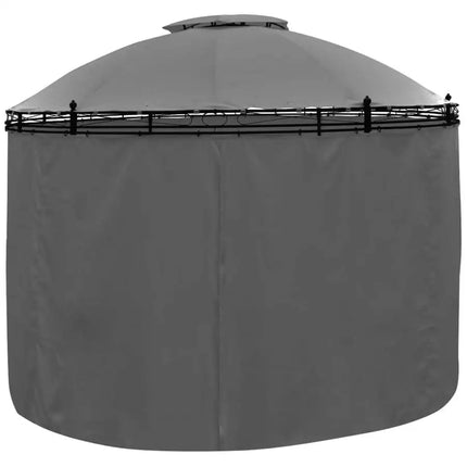 Gazebo with Curtains Round 137.8"x106.3" Anthracite (US only)