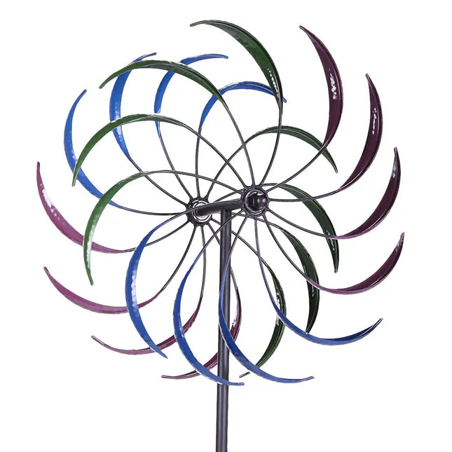 El original molinillo de viento arcoíris; Adorno decorativo para césped Molino de viento; Spinner cinético tricolor para jardín, molino de viento arcoíris para césped y jardín al aire libre XH