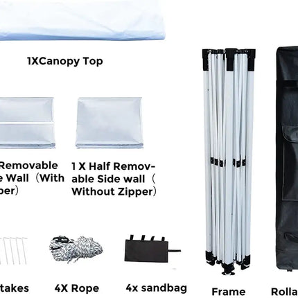 10' x 10' Pop Up Sidewall Canopy Tent - 5 pieces of sidewall with Rolling Storage Bag