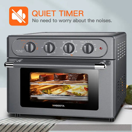 Combo de horno, encimera de horno de convección 7 en 1 WEESTA, freidora de aire grande de 24 cuartos con accesorios y recetas electrónicas