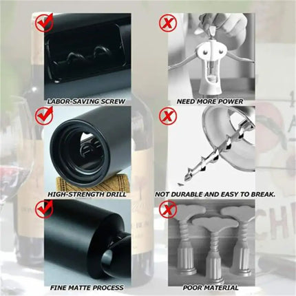 4PCS Wine Bottle Opener Kit Corkscrew,No Need Charge for Home Gift Party Wedding XH