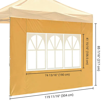 10x10ft EZ Canopy Gazebo With Windows Mineral Yellow PANTONG 15-1046TPX