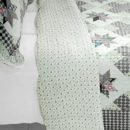 [Starry Sky] 3PC Cotton Vermicelli-Quilted Printed Quilt Set (Full/Queen Size)