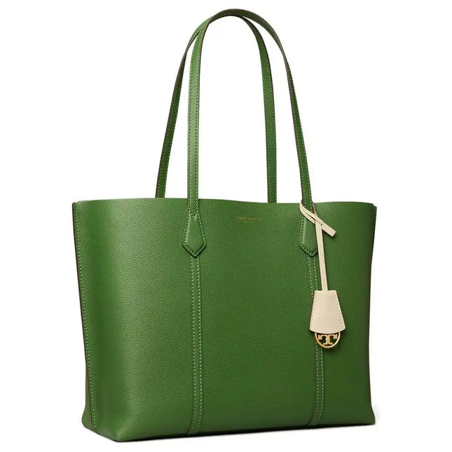 Tory Burch Ladies Perry Triple-Compartment Arugula Leather Tote Bag