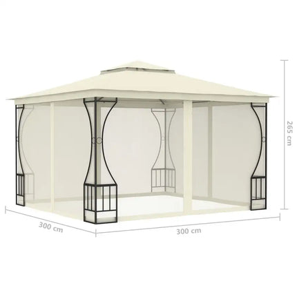 Gazebo with with Nets 9.8'x9.8'x8.7' Cream