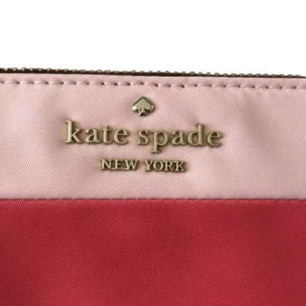 NEW Kate Spade Pink Multi Chelsea Colorblock Medium Nylon Wristlet Pouch Clutch Bag