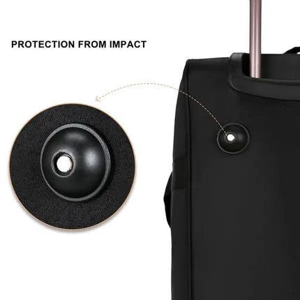 Bolsa de lona impermeable expandible con ruedas equipaje de mano maleta de mano unisex negro