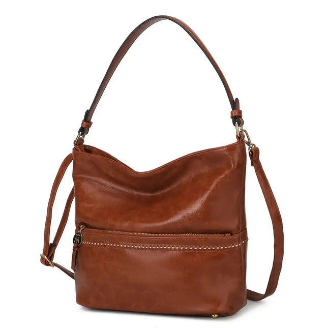 MKF Collection Sierra Hobo Bolso de mano de cuero vegano para mujer de Mia K