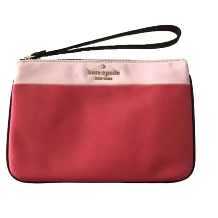 NEW Kate Spade Pink Multi Chelsea Colorblock Medium Nylon Wristlet Pouch Clutch Bag