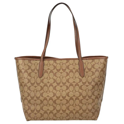 NEW Coach Brown City Tote Monogram Signature Canvas Tote Shoulder Bag
