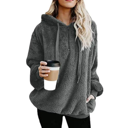 Women's Fleece Hoodies Fuzzy Oversized Sweatshirt Hooded with Pockets