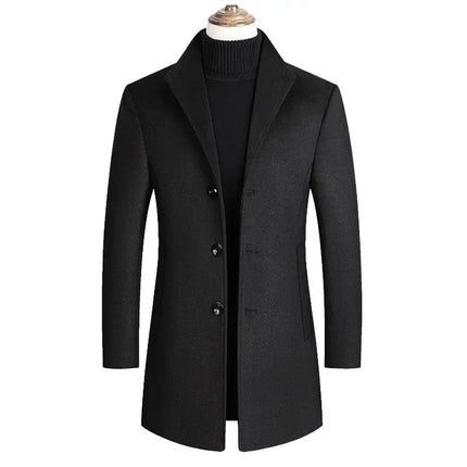 Men Wool Blends Coats Autumn Winter New Solid Color High Quality Men's Jacket Luxurious Brand Clothing