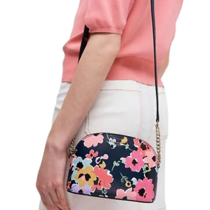 NEW Kate Spade Navy Multi Sylvia Wildflower Bouquet Small Dome Leather Crossbody Bag