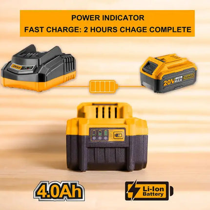 INGCO 20V 4.0Ah Battery Pack;  Compatible with All INGCO 20V Power Tools;  Charger not Included FBLI2002A