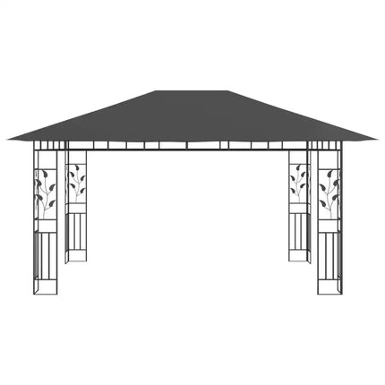 Gazebo with Mosquito Net 13.1'x9.8'x9' Anthracite 180 g/m2