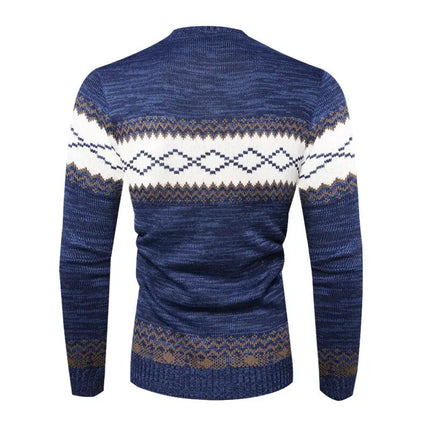 Men's Sweater Pattern Slim Fit Casual O-Neck Knitwear