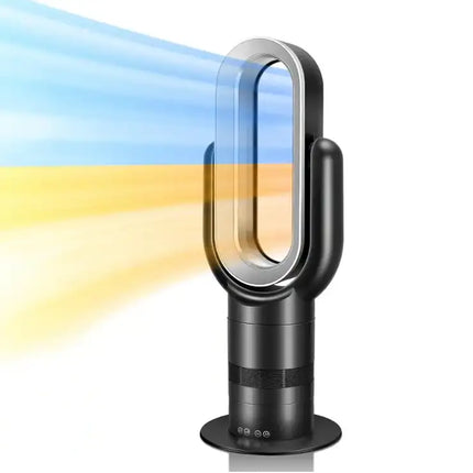 26 inch Space Heater Bladeless Tower Fan, Heater & Cooling Combo, with Remote Control, for Home Air Conditioner-black