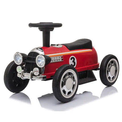 Coche eléctrico para niños con reproductor de música, luces LED de 6 V, color rojo