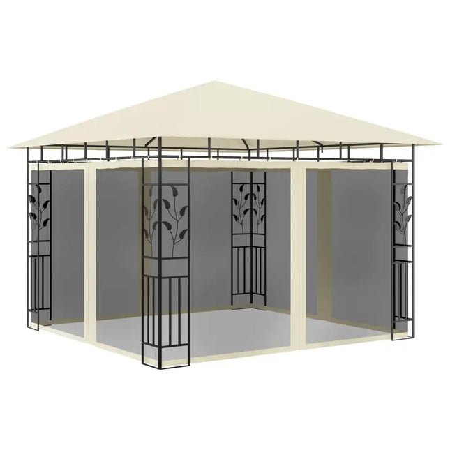 Gazebo with Mosquito Net 9.8'x9.8'x9' Cream 180 g/m2