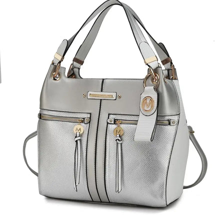 MKF Collection Sofia Tote Handbag with Keyring Vegan Leather For Women by Mia k