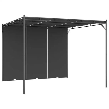 Garden Gazebo with Side Curtain 118.1"x118.1"x88.6" Anthracite