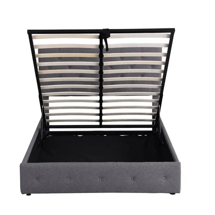 Full size Upholstered Platform bed with a Hydraulic Storage System