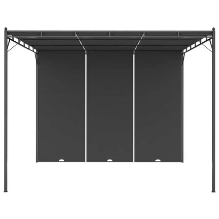 Garden Gazebo with Side Curtain 118.1"x118.1"x88.6" Anthracite